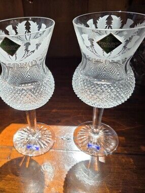 Vintage Edinburgh Crystal Wine Glasses Brand New With Original Tags.
